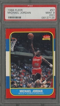1986/87 Fleer #57 Michael Jordan Rookie Card - PSA MINT 9 (OC)